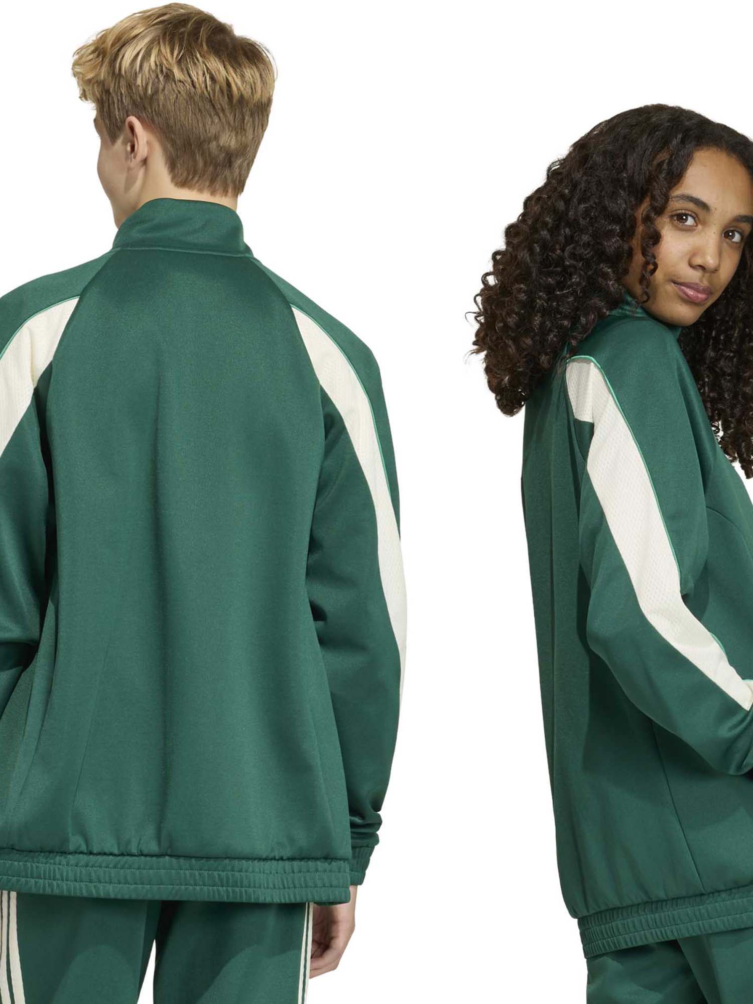 Felpa Adidas KT0113 verde unisex bambino con cappuccio